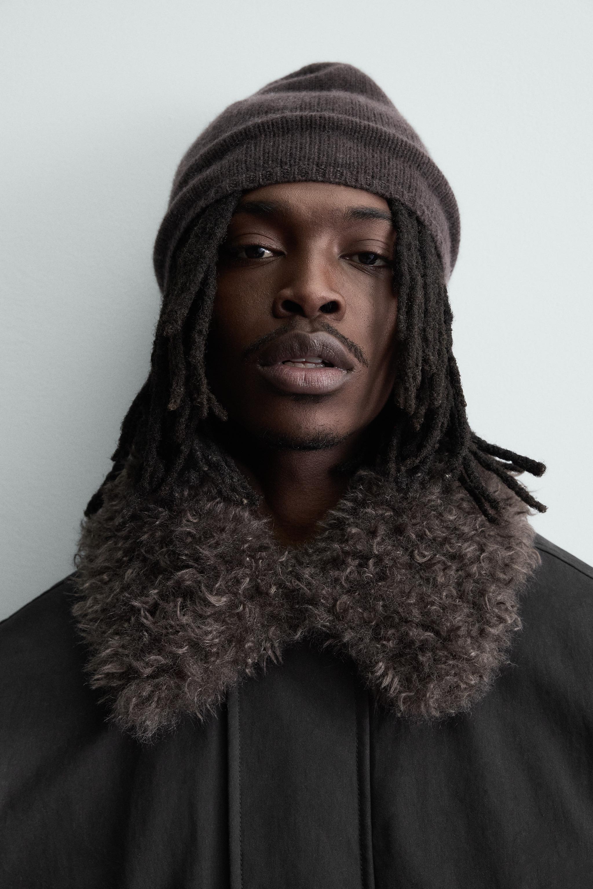 PARKA À COL AMOVIBLE EN MATIÈRES VARIÉES